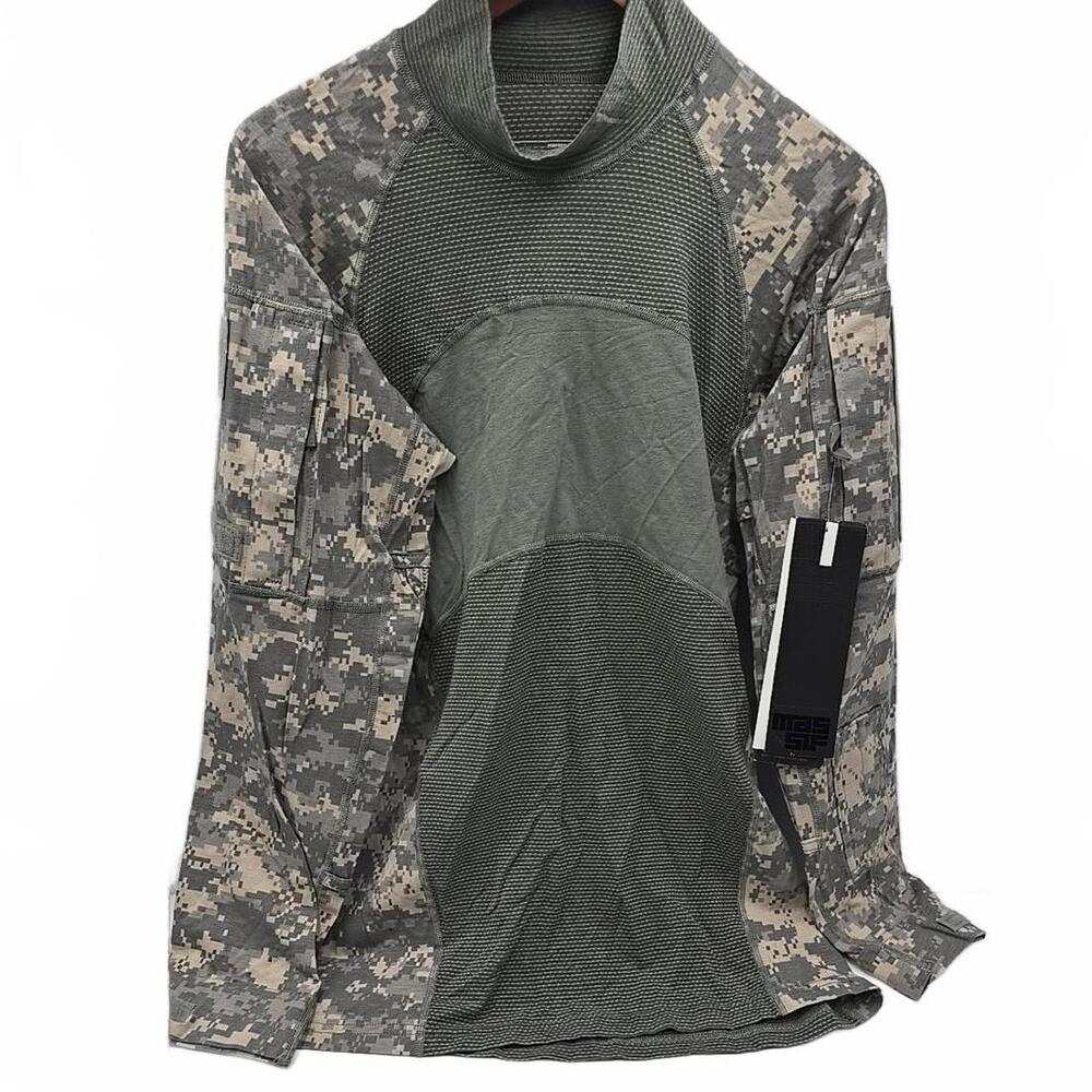 Massif Army ACU Combat Shirt Men‎ Large Long Sleeve Crew Neck FR Camouflage